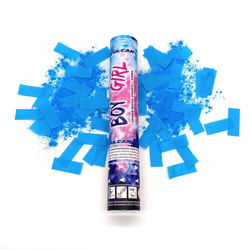 Blue Gender Reveal Cannon Confetti & Smoke - Vulcan