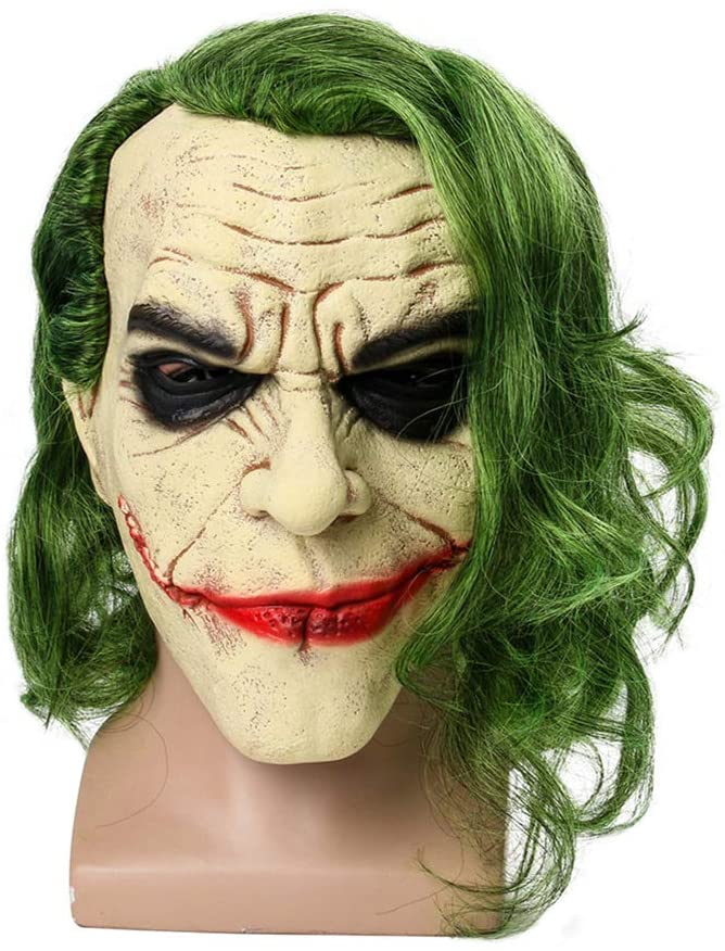 Halloween Joker Mask - LED Light and Hair Wig