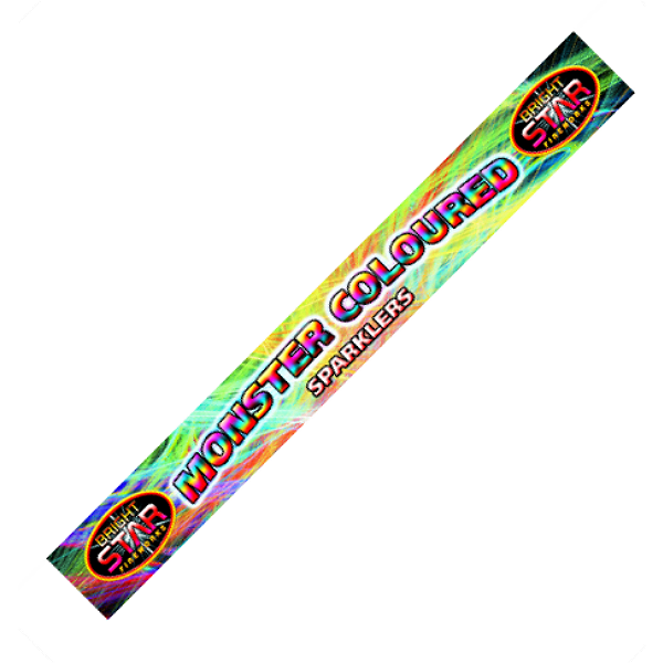 COLOURED MONSTER SPARKLERS - 14 inch (4 pieces)
